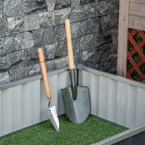 Rootz Raised Garden Bed - Modular Planter - Tool-Free Assembly - Encourages Root Growth - 174L x 90W x 30H cm - Corrugated Steel Anthracite