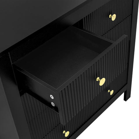 Rootz Elegant Sideboard - Storage Cabinet - Drawer Unit - Luxurious Shine - 79cm x 39.5cm x 80.5cm