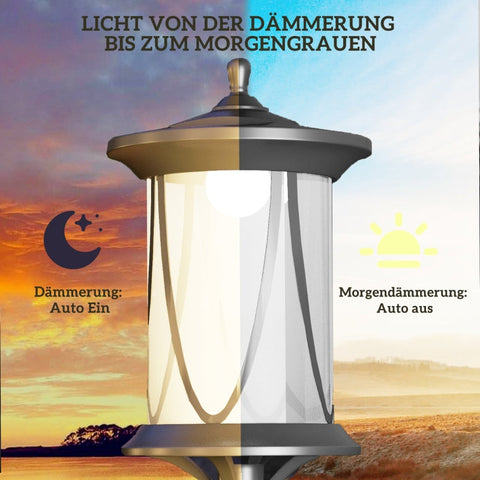 Rootz Solar Path Light - Outdoor Garden Lantern - Solar Powered Landscape Light - Dusk to Dawn Operation - Weatherproof - 17cm x 17cm x 127cm