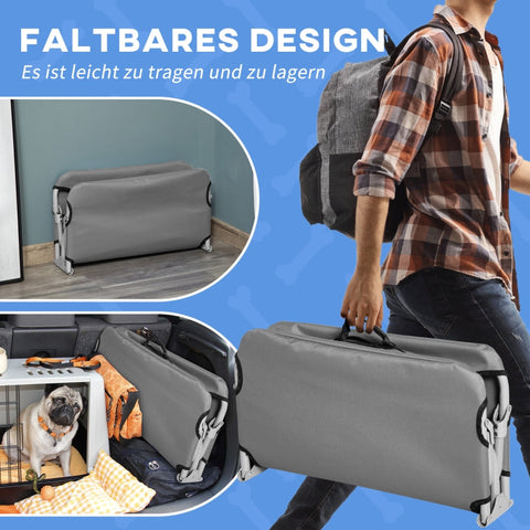 Rootz Folding Dog Lounger - Pet Cot - Portable Dog Bed - Hot/Cold Protection - 600D Oxford - Indoor Outdoor - Easy Clean - Steel Frame - 71cm x 58cm x 20cm