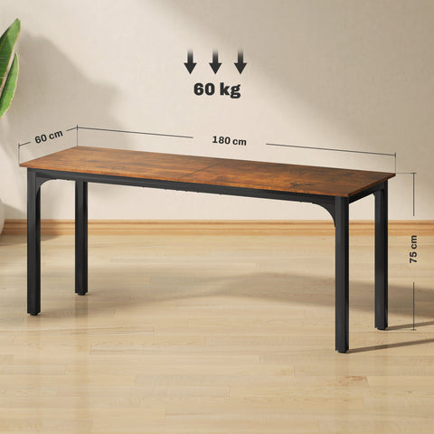 Rootz Computer Desk - Office Table - Rustic Workspace - Lots of Space - Chipboard - 180cm x 60cm x 75cm