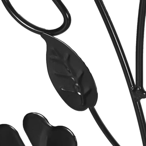 Rootz Set of 2 Garden Metal Trellis - Bird and Clover Decoration - Garden & Patio - Black - 38 x 98 cm