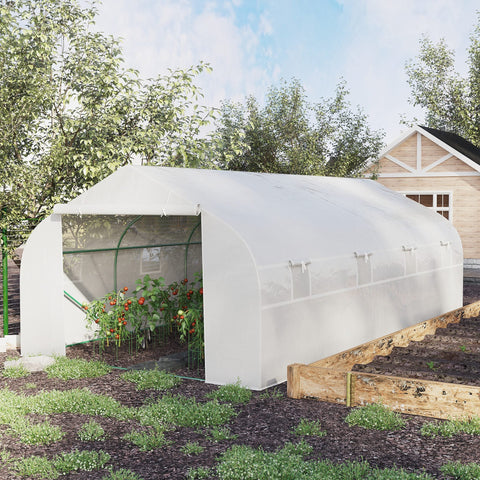 Rootz Garden Tunnel Greenhouse - Plant Shelter - Protective Cover - High Density Steel PE Fabric - 595cm x 300cm x 200cm