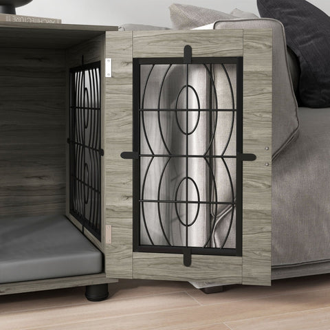 Rootz Dog Crate - Dog Box - Pet Kennel - Stylish - Secure - Comfortable - 80cm x 56cm x 63cm - Chipboard & Steel