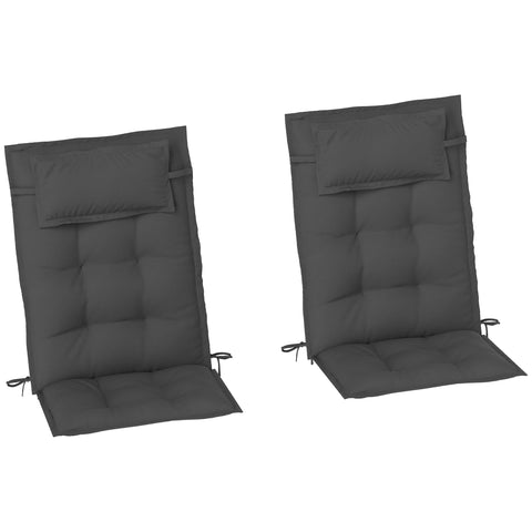 Rootz 2 Piece Sun Lounger Set - Garden Lounger Cushions - Upholstered Pads - Water-Repellent, Fade-Resistant - 50x116x5 cm -  Grey