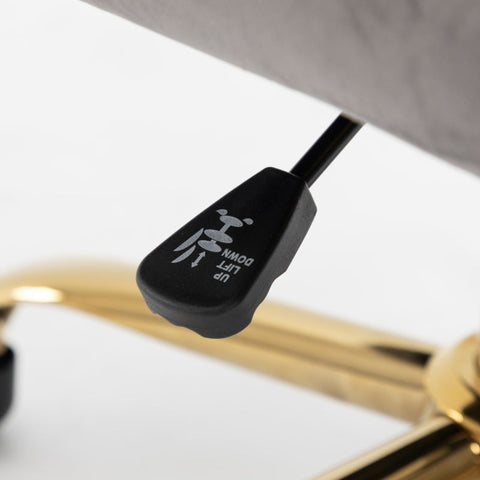 Rootz Gray Velvet Swivel Chair - Height Adjustable Chair - Rotatable Office Chair - Maximum Comfort - 44L x 55W x 91H cm