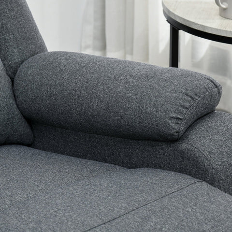 Rootz Recliner Chair - Adjustable Lounge Chair - Comfy Armchair - Thick Padding - Steel Frame - Dark Gray - 87cm x 96cm x 98cm