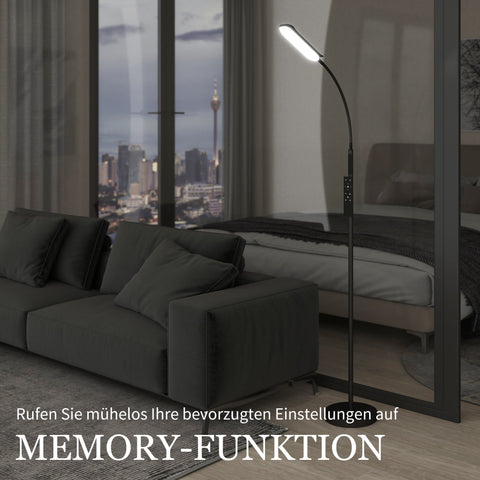 Rootz LED Base Lamp - Standing Lamp - Floor Light - Memory Function - Adjustable Brightness - Ø22 x 175cm - Black Steel