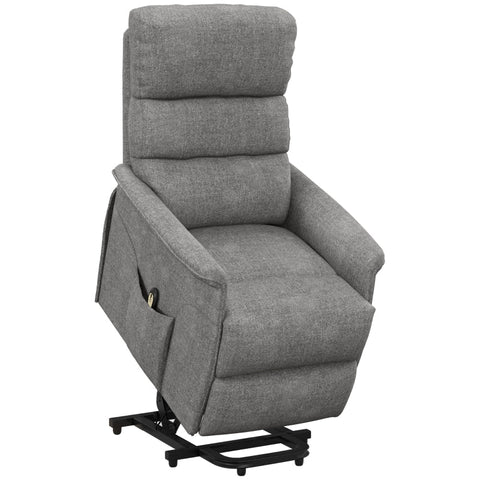 Rootz Electric Recliner Chair - TV Chair - Adjustable Armchair - Hydraulic Lift - Remote Control - Gray - 66cm x 90cm x 96cm