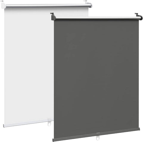 Rootz Thermal Roller Blind - Blackout Shade - Sunshade - 100% Light Blocking - Grey - Easy Install - Cordless - 80cm x 150cm