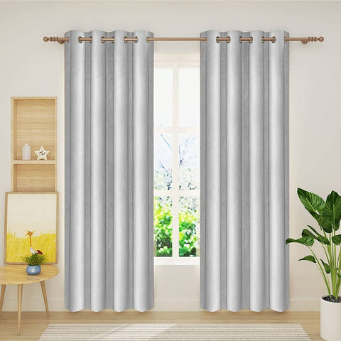 Rootz Grey Dignification Curtains - Blackout Drapes - Thermal Insulated Curtains - Easy Assembly - 140x245 cm