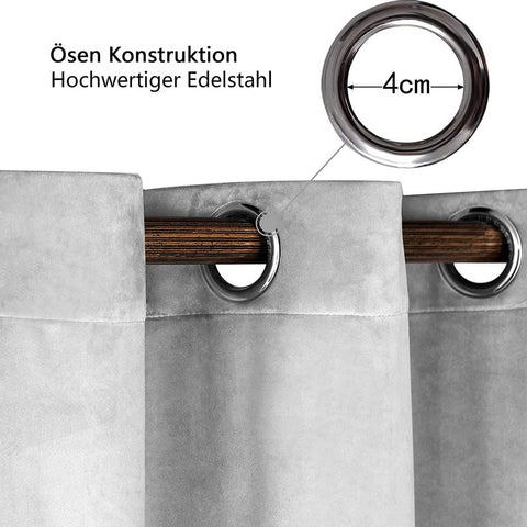 Rootz Grey Dignification Curtains - Blackout Drapes - Thermal Insulated Curtains - Easy Assembly - 140x245 cm