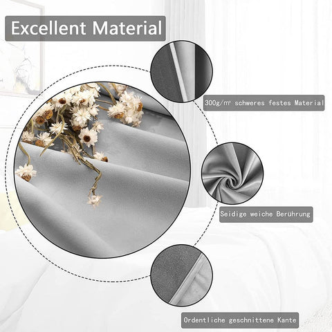 Rootz Grey Dignification Curtains - Blackout Drapes - Thermal Insulated Curtains - Easy Assembly - 140x245 cm