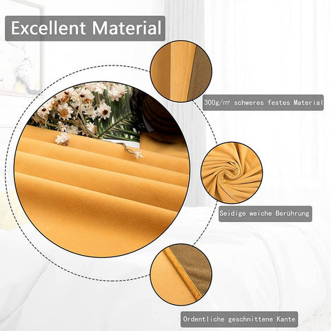 Rootz Mustard Curtain with Eyelets - Drapes - Light Blocking Curtains - Thermal Insulation - 140x270 cm