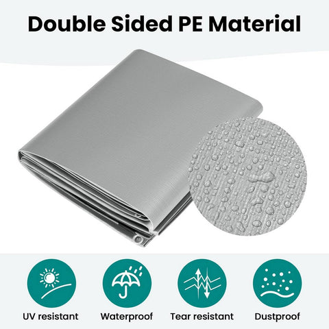 Rootz Ultimate Protection Waterproof Tarpaulin - Weatherproof Cover - Heavy-Duty Tarp - Durable, Versatile, Easy to Use - Reinforced Edges - 5m x 5m