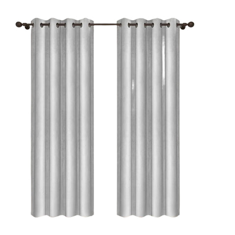 Rootz Dignification Curtains Set - Eyelet Curtains -Grey Drapes - Energy-Saving & Sound-Absorbing - 140x245cm