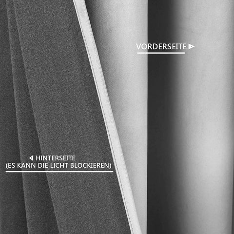 Rootz Dignification Curtains Set - Eyelet Curtains -Grey Drapes - Energy-Saving & Sound-Absorbing - 140x245cm