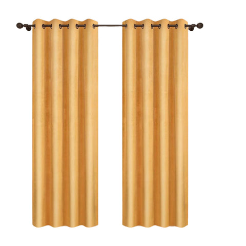 Rootz Curtain Set - Window Drapes - Energy Efficient Curtains - Heat & Cold Repellent - 140x270cm Yellow