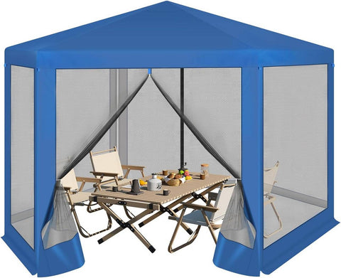 Rootz Outdoor Gazebo - Garden Pavilion - Protective Shelter - UV and Shade Protection - Breathable Mosquito Net - Easy Assembly - 380cm x 250cm x 328cm