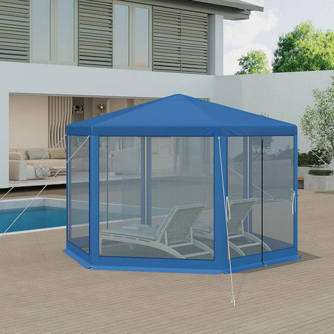 Rootz Outdoor Gazebo - Garden Pavilion - Protective Shelter - UV and Shade Protection - Breathable Mosquito Net - Easy Assembly - 380cm x 250cm x 328cm