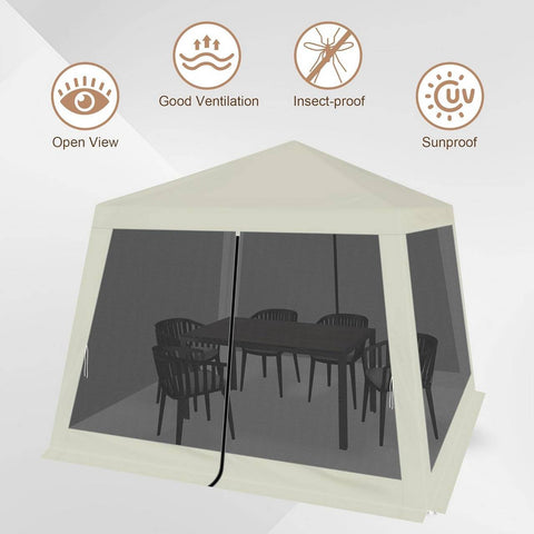 Rootz Outdoor Pavilion - Gazebo - Garden Shelter - UV Protection - Insect-Free Mesh - Sturdy Metal Frame - 300cm x 250cm x 300cm