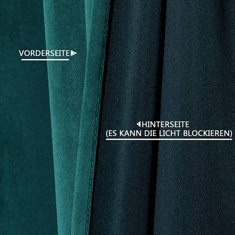 Rootz Green Curtain - Eyelet Curtains - Velvet Drapes - Thermal Insulation - 140x245 cm