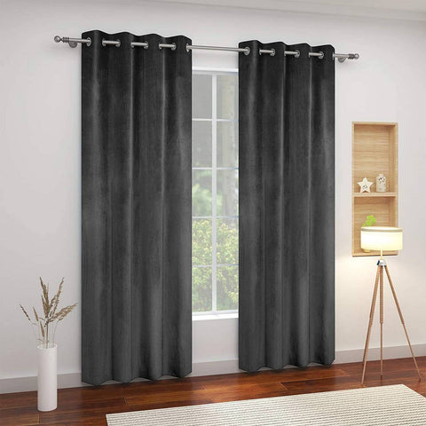 Rootz Grey Dignification Curtains - Blackout Curtains - Thermal Insulating Curtains - Elegant Design - 140x270 cm