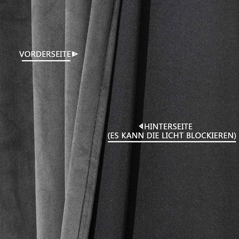 Rootz 1 Piece Grey Curtain - Light-Blocking - Insulating - Velvet Fabric - 300g/m² - 140cm x 245cm