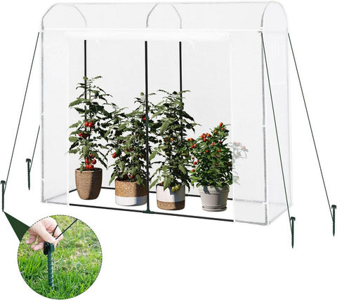 Rootz Greenhouse - Garden Conservatory - Plant House - UV Protection - Weather Resistant - Easy Assembly - 170cm x 68cm x 200cm