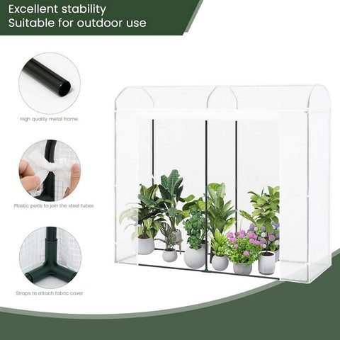 Rootz Greenhouse - Garden Conservatory - Plant House - UV Protection - Weather Resistant - Easy Assembly - 170cm x 68cm x 200cm