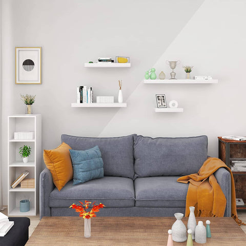 Rootz Set of 3 Wall Shelves - Floating Shelves - Display Ledges - Moisture-Resistant - High Load Capacity - Easy Installation - 120cm x 22.9cm x 3.8cm