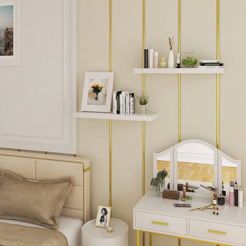 Rootz Set of 2 Wall Shelves - Display Shelves - Floating Shelves - Durable MDF Wood - Space-Saving - Easy Installation - 90cm x 22.9cm x 3.8cm