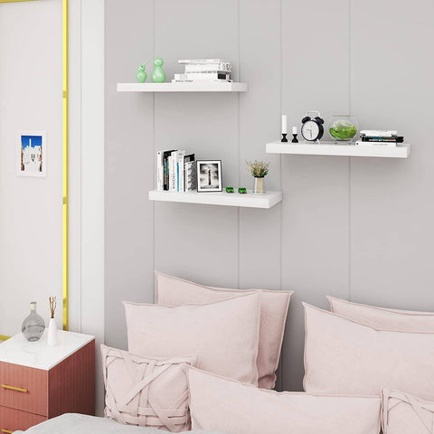 Rootz Set of 3 Wall Shelves - Floating Shelves - Display Ledges - Moisture-Resistant - High Load Capacity - Easy Installation - 120cm x 22.9cm x 3.8cm