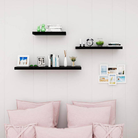 Rootz Set of 3 Wall Shelves - Floating Shelves - Display Ledges - Durable MDF Construction - Versatile & Easy Installation - 110cm x 22.9cm x 3.8cm