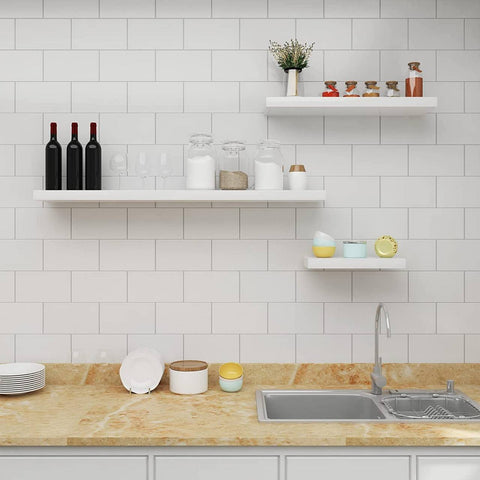 Rootz Set of 3 Wall Shelves - Floating Shelves - Display Ledges - Durable MDF Construction - Moisture Resistant - Easy Installation - 80cm x 22.9cm x 3.8cm