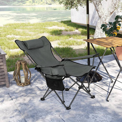 Rootz Ultimate Outdoor Folding Chair - Portable Chair - Adjustable Chair - Durable 600D Oxford Fabric - Lightweight & Compact - Adjustable Backrest - 58.5cm x 88.5cm x 83cm (Sitting), 101cm x 70cm x 83cm (Lying)