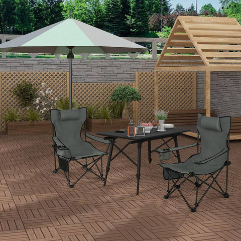 Rootz Ultimate Outdoor Folding Chair - Portable Chair - Adjustable Chair - Durable 600D Oxford Fabric - Lightweight & Compact - Adjustable Backrest - 58.5cm x 88.5cm x 83cm (Sitting), 101cm x 70cm x 83cm (Lying)