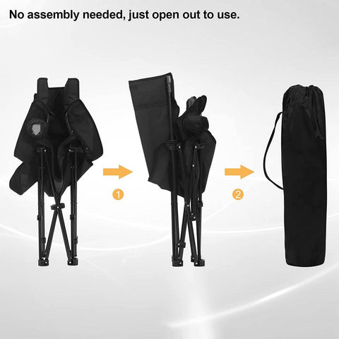 Rootz Ultimate Outdoor Folding Chair - Portable Chair - Adjustable Chair - Durable 600D Oxford Fabric - Lightweight & Compact - Includes Cup Holder - 58.5cm x 88.5cm x 83cm (Sitting), 101cm x 70cm x 83cm (Lying)