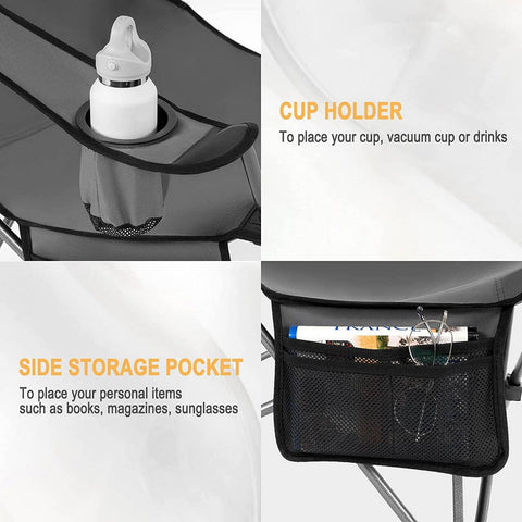 Rootz Ultimate Outdoor Folding Chair - Adjustable Chair - Portable Chair - Comfortable, Lightweight, Durable - 600D Oxford Fabric - 115cm x 88.5cm x 84cm (Sitting), 160cm x 44cm x 84cm (Lying Down)