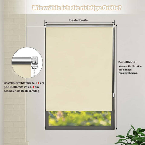 Rootz Brown Thermal Roller Blind - Window Shade - Sun Protection - Heat Insulation - 80x210cm