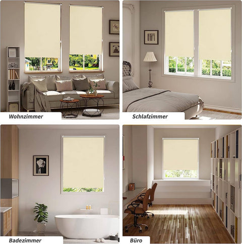 Rootz Dilment Roller Blind - Thermorollo - Sun Protection - Heat Insulation - Brown 90x210cm - Easy Install - No Drilling Needed