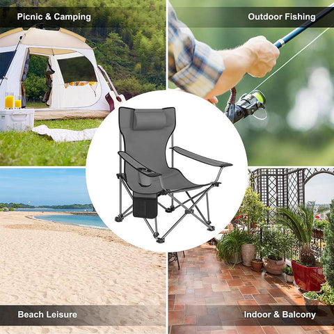 Rootz Ultimate Outdoor Folding Chair - Adjustable Chair - Portable Chair - Comfortable, Lightweight, Durable - 600D Oxford Fabric - 115cm x 88.5cm x 84cm (Sitting), 160cm x 44cm x 84cm (Lying Down)