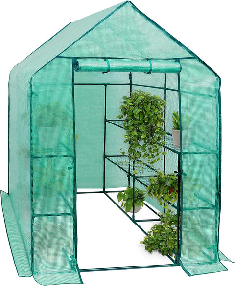 Rootz Foil Greenhouse - Garden Greenhouse - Plant Shelter - Optimal Climate Control - Durable Construction - Easy Assembly - 143cm x 143cm x 195cm