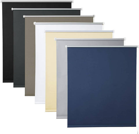 Rootz Roller Blind - Blackout Blind - Thermal Shade - UV Protection - 70x160cm - No Drill Mount - Blue