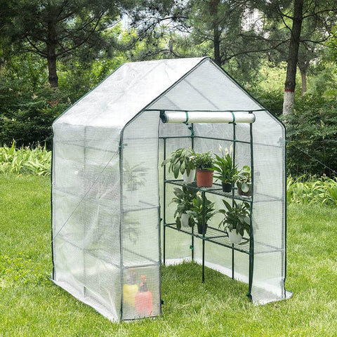 Rootz Film Greenhouse - Garden Greenhouse - Outdoor Greenhouse - Climate Control - Durable Construction - Easy Assembly - 143cm x 143cm x 195cm