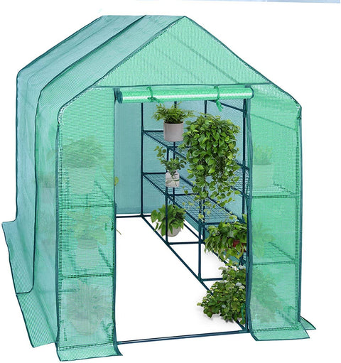 Rootz Foil Greenhouse - Garden Greenhouse - Plant House - UV Protection - Adjustable Ventilation - Weather-Resistant - 2.15m x 1.43m x 1.95m