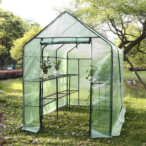 Rootz Foil Greenhouse - Garden Greenhouse - Plant House - UV Protection - Adjustable Ventilation - Weather-Resistant - 2.15m x 1.43m x 1.95m