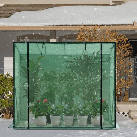 Rootz Premium Film Greenhouse - Garden Greenhouse - Plant Shelter - Enhanced Protection - Optimal Climate Control - Durable Construction - 200cm x 77cm x 146/169cm