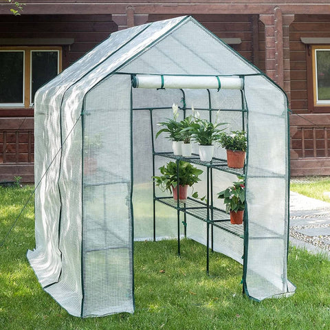 Rootz Foil Greenhouse - Garden Greenhouse - Plant House - Climate Controlled, Durable, Easy Assembly - Alloy Steel, PVC Tarpaulin - 2.15m x 1.43m x 1.95m