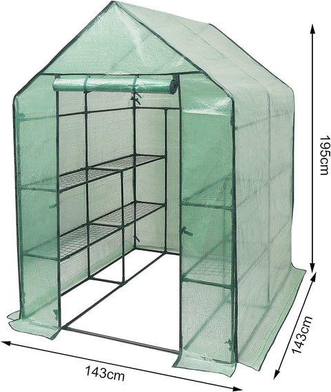 Rootz Foil Greenhouse - Garden Greenhouse - Plant Shelter - Optimal Climate Control - Durable Construction - Easy Assembly - 143cm x 143cm x 195cm